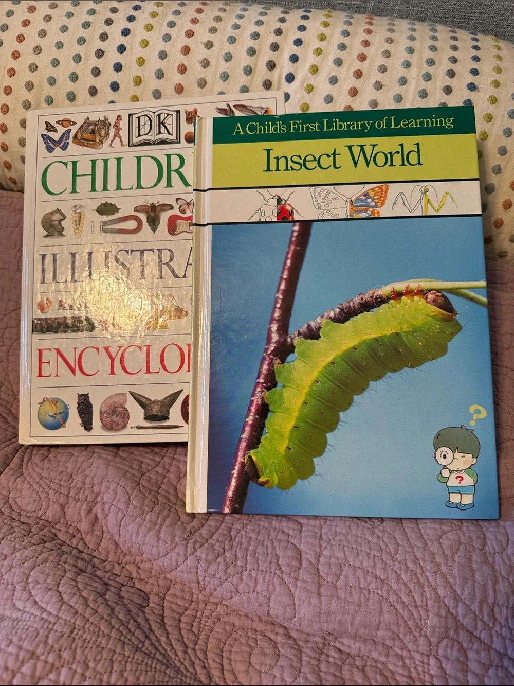 Children’s Reference Books - Insect World and Childrens World Encyclopedia.